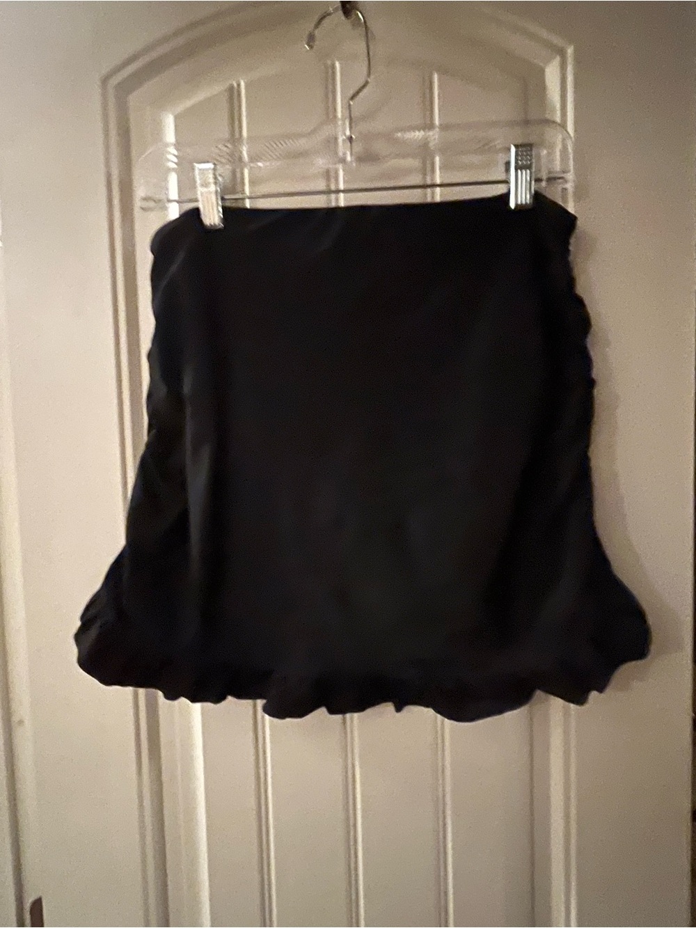 Spanx Love Your Assets High- Waisted Swim Skirt Date Nite Ruffle Hem, Large